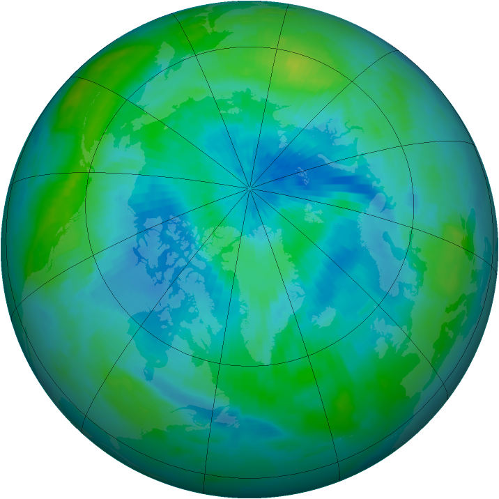 Arctic ozone map for 15 September 1996
